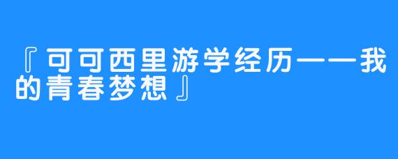 『可可西里游学经历——我的青春梦想』