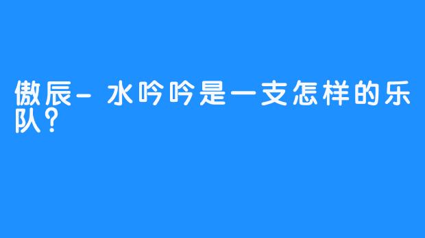 傲辰-水吟吟是一支怎样的乐队？